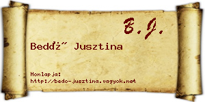 Bedő Jusztina névjegykártya