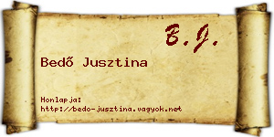 Bedő Jusztina névjegykártya